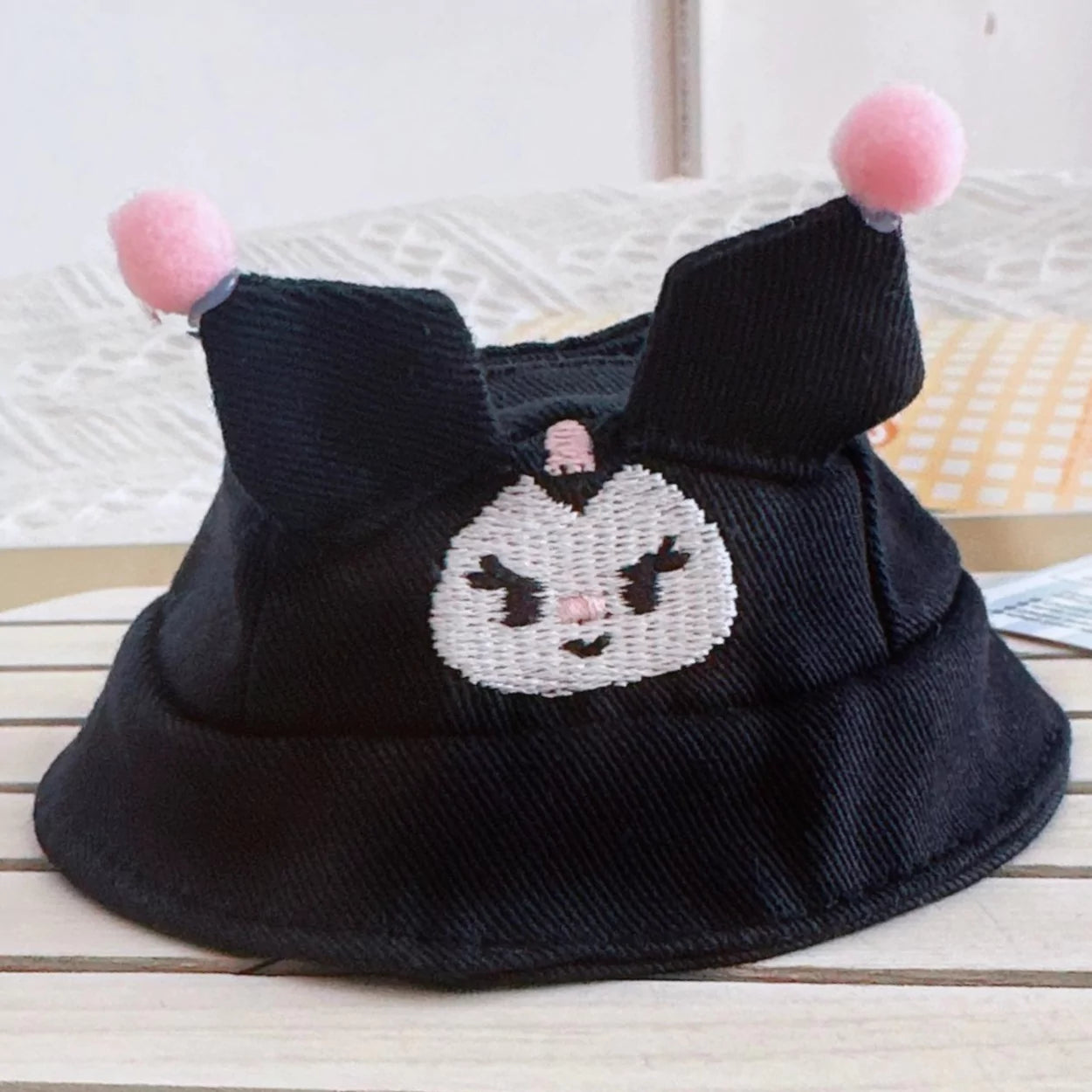 Cute Black Bunny Ear Bucket Hat