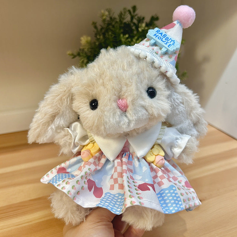 Party Dress & Hat Outfit fits Jellycat rabbit-sized plush