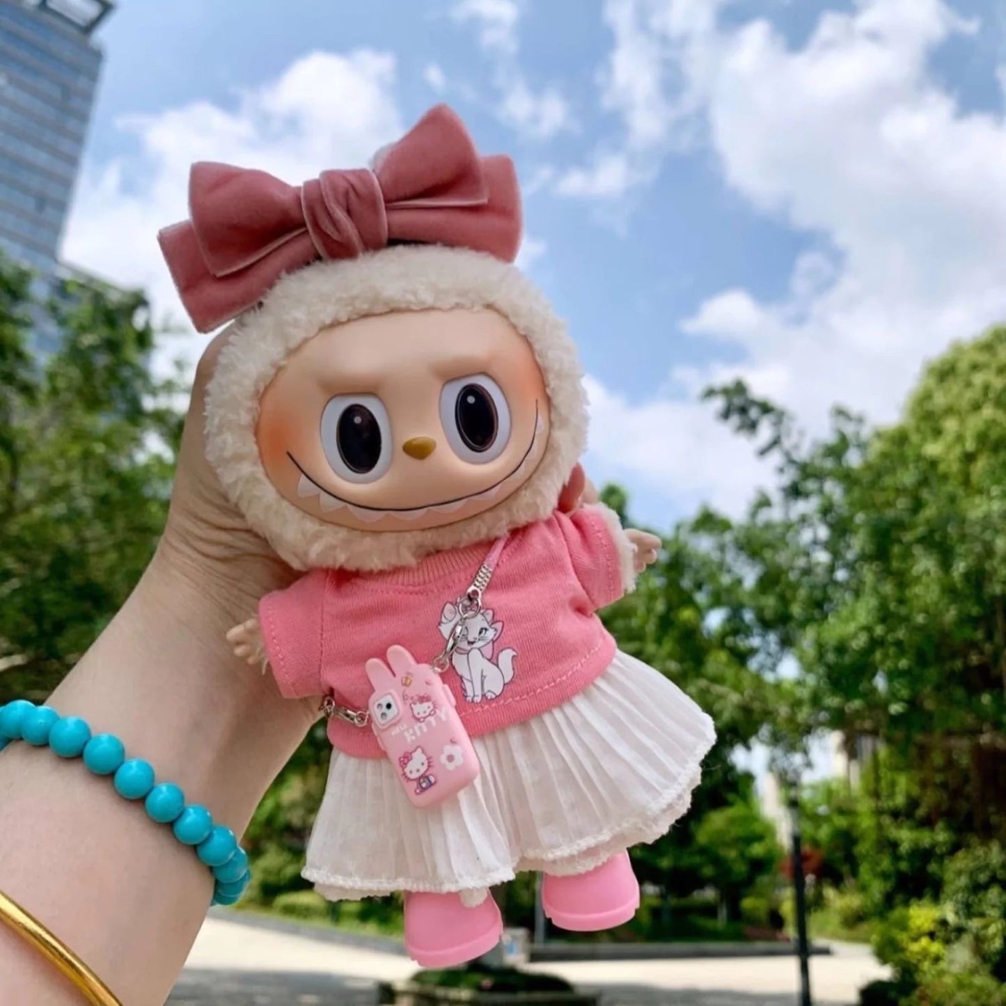 Handmade Luxury-Inspired Pink Sweater Outfit