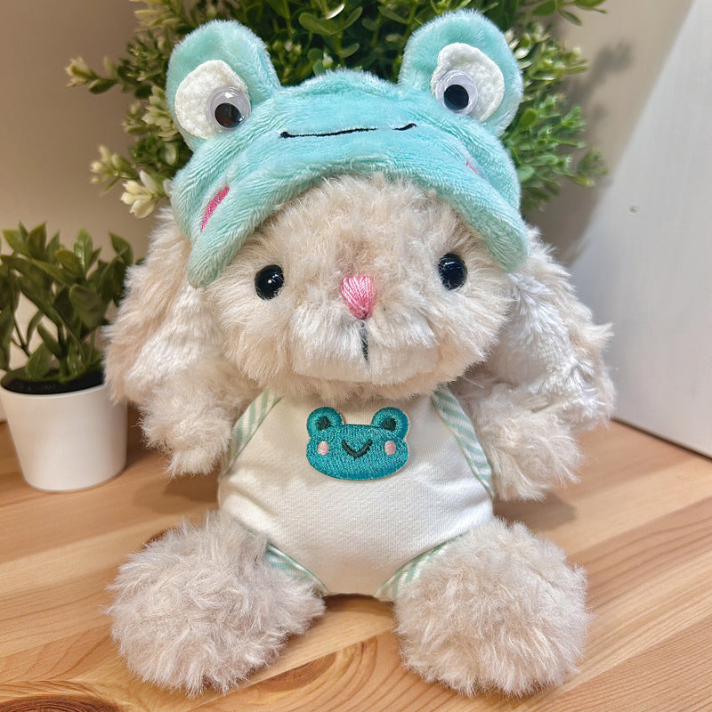 Frog Hood & Bodysuit Outfit fits Jellycat rabbit-sized plush