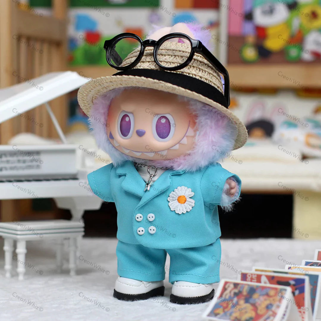 Handmade Celebrity-Inspired Aqua Blue Suit Outfit