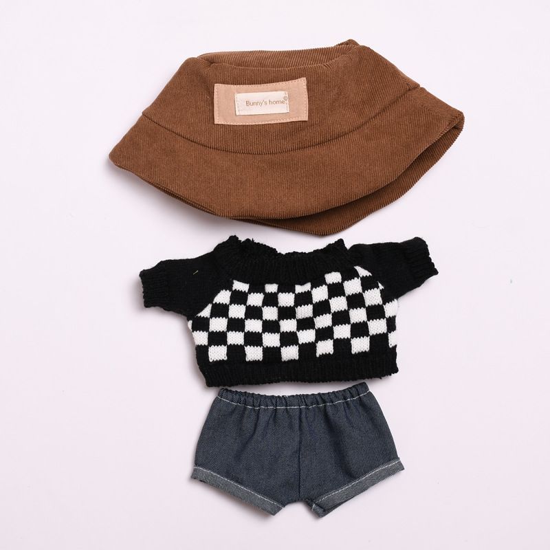 Handmade Classic Checker Knit Sweater Outfit fit 38 cm doll