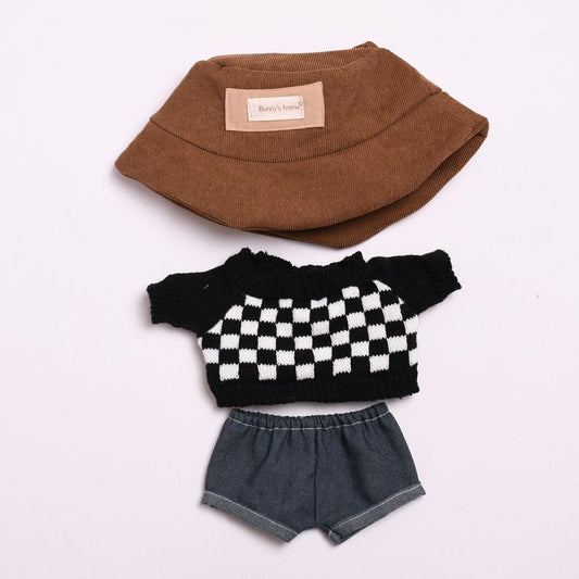 Handmade Classic Checker Knit Sweater Outfit fit 38 cm doll