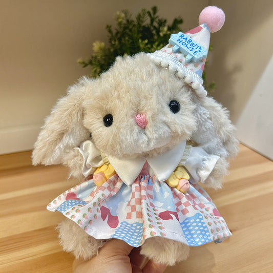 Party Dress & Hat Outfit fits Jellycat rabbit-sized plush